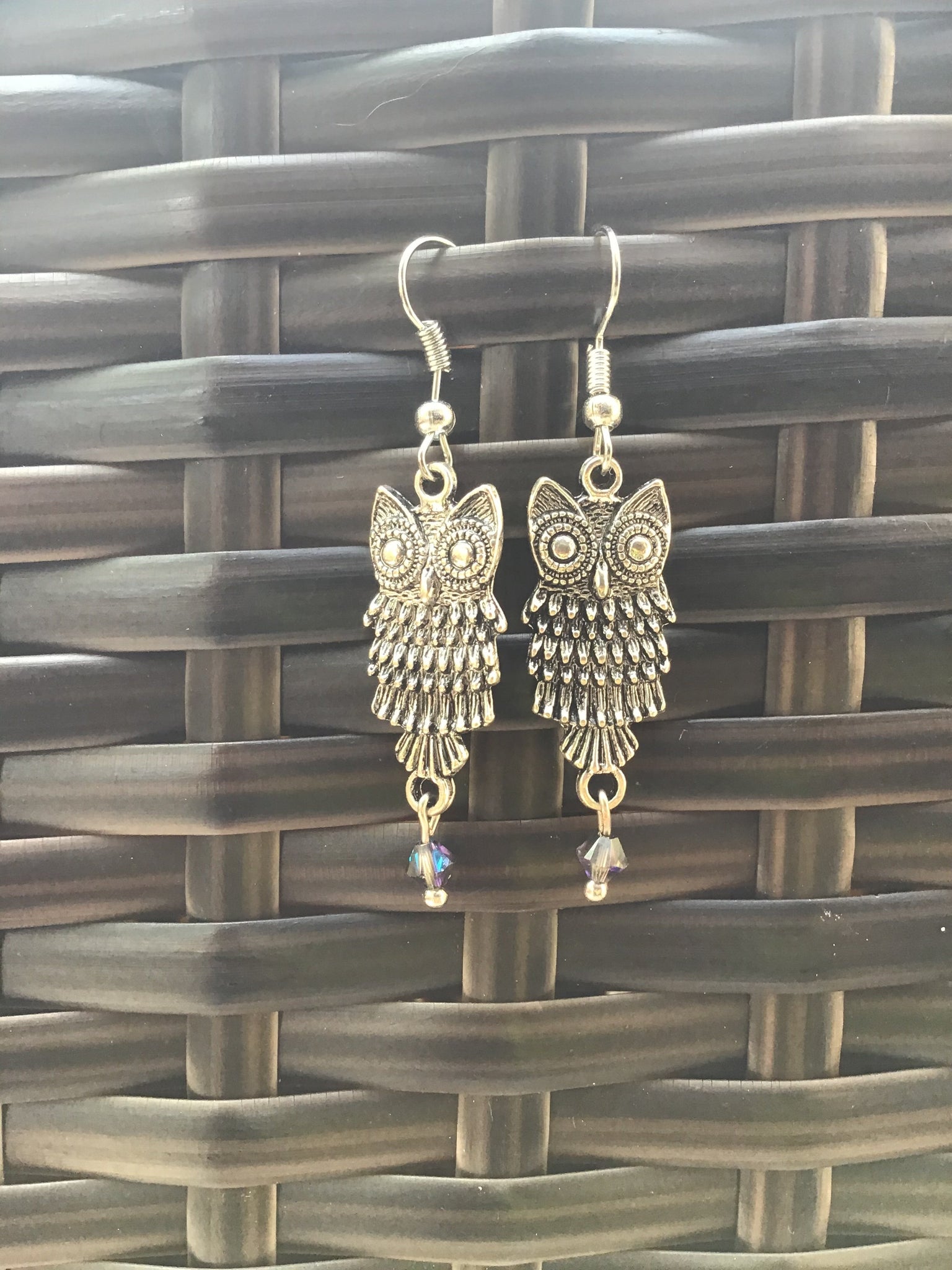 Silver Plated Owl Dangle Earring