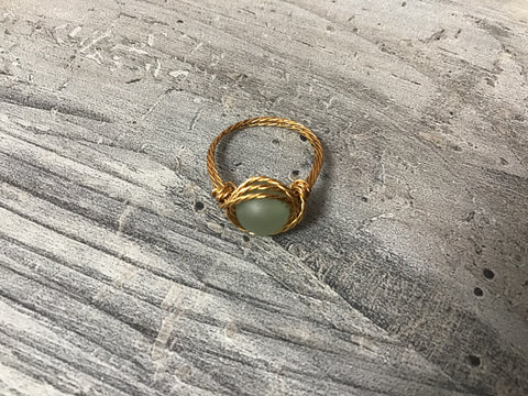 Twisted Roped/Aventurine Ring