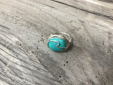 Silver Plated Turquoise Ring