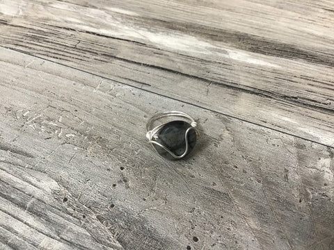 Silver Plated Marble Ring