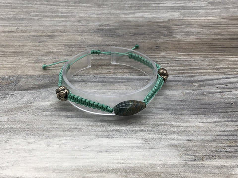 Unakite Green Weave Bracelet